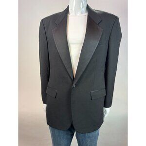 Colours By Alexander Julian Mens Black Tuxedo Blazer Jacket 40R Wool Blend Vinta